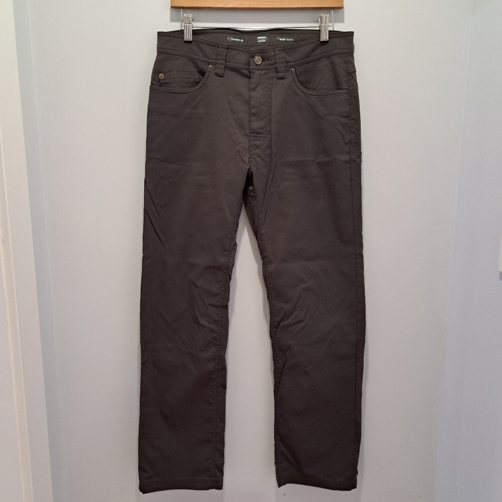 PrAna Brion Gray Standard Fit Technical Gorpcore Travel Hiking Pants Mens 32/30